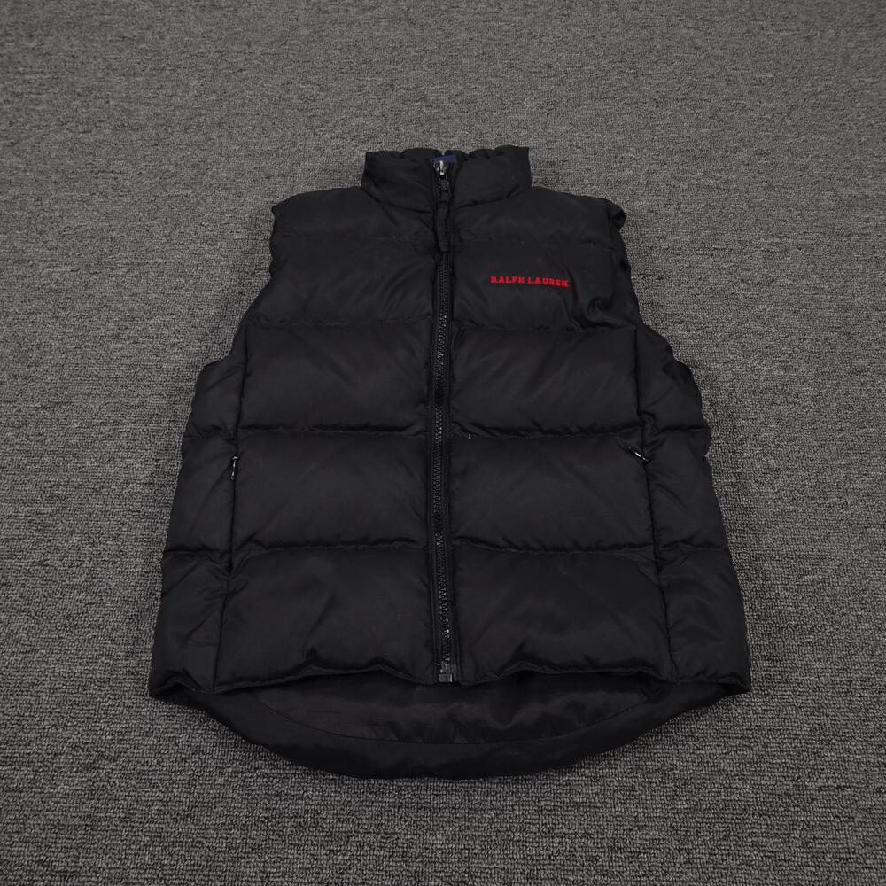 Ralph Lauren Vest Kids Small Black Down Puffer Quilted Zip Nylon Winter